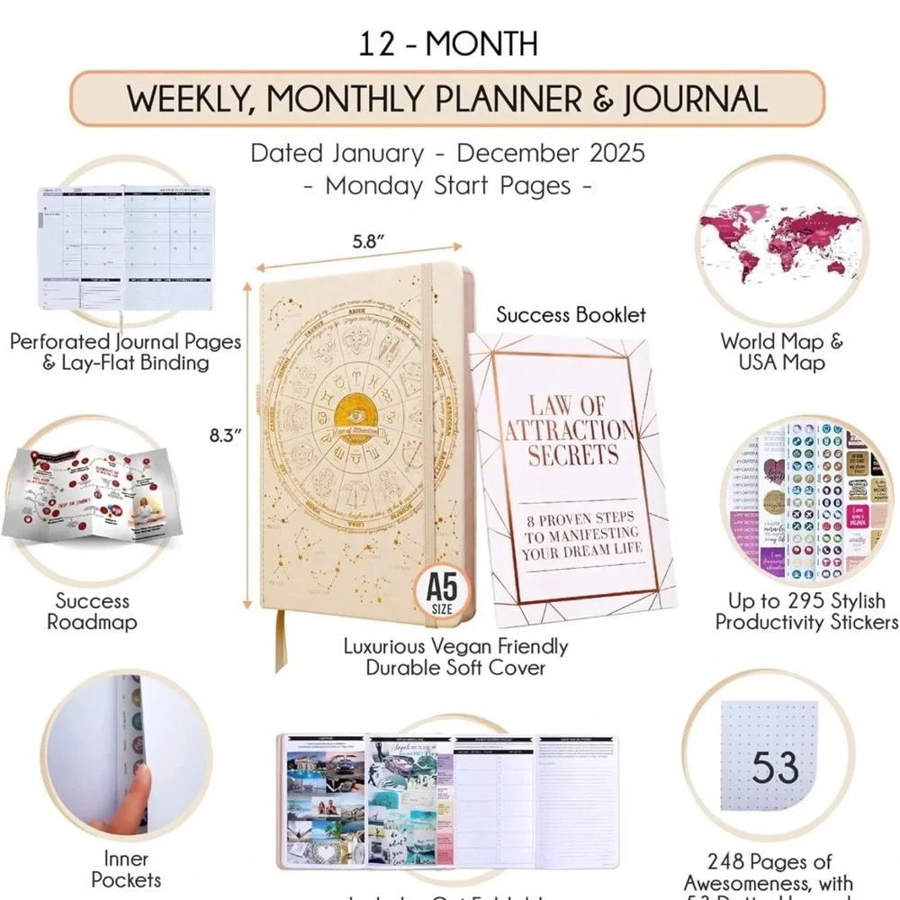 2025 Dated Planner * Law of attraction Premium Planner *